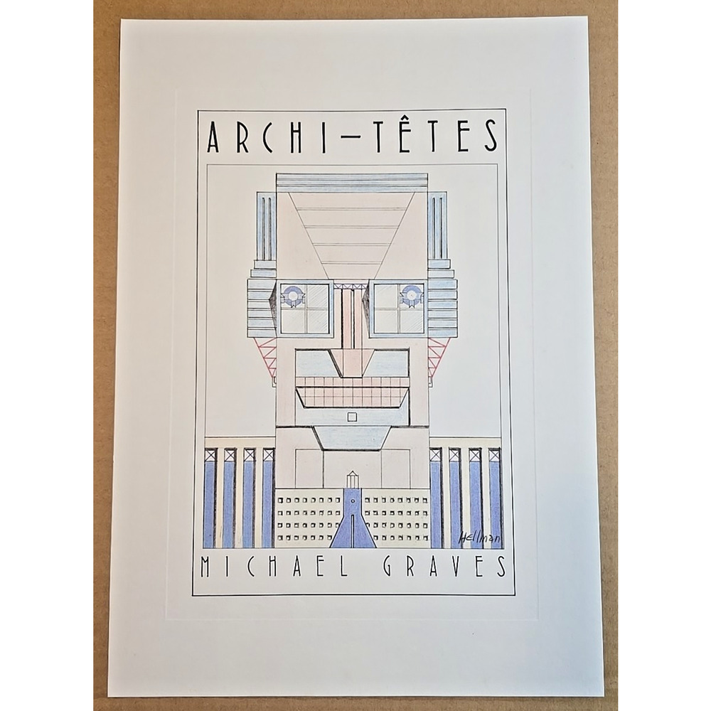 Unframed Lithograph‎ "Michael Graves" by Louis Hellman Archi-tetes Series WS9D